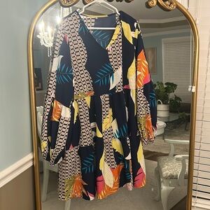 Women’s Long Sleeve Tropical Dress Size XL